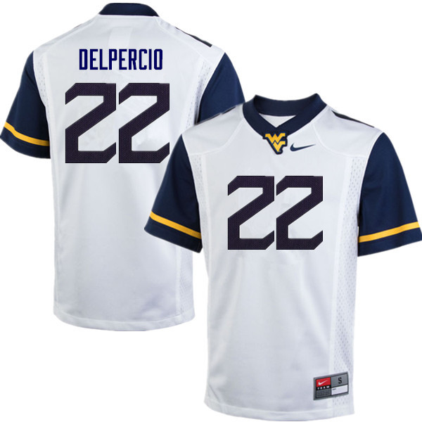NCAA Men's Anthony Delpercio West Virginia Mountaineers White #22 Nike Stitched Football College Authentic Jersey IR23N20JS